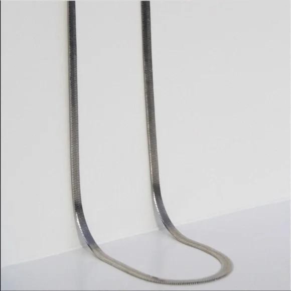 HERRINGBONE 925 STERLING SILVER NECKLACE, NICE NECKLACE, CUTE NECKLACE - Picture 3 of 5